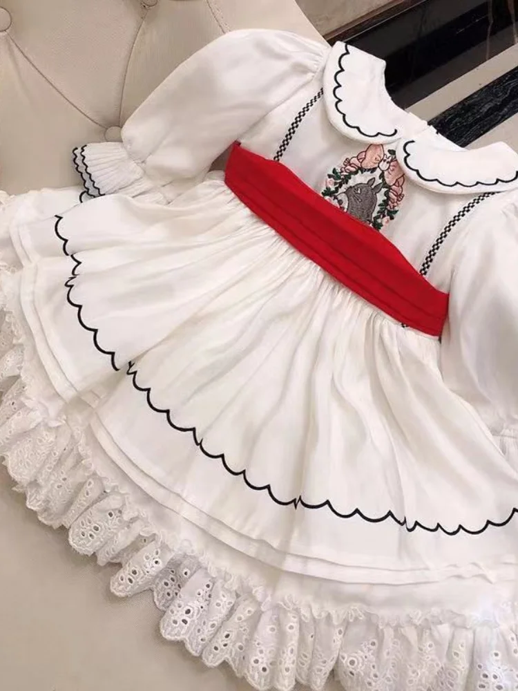 Осенние платья для девочек с цветами детское рождественское милое платье