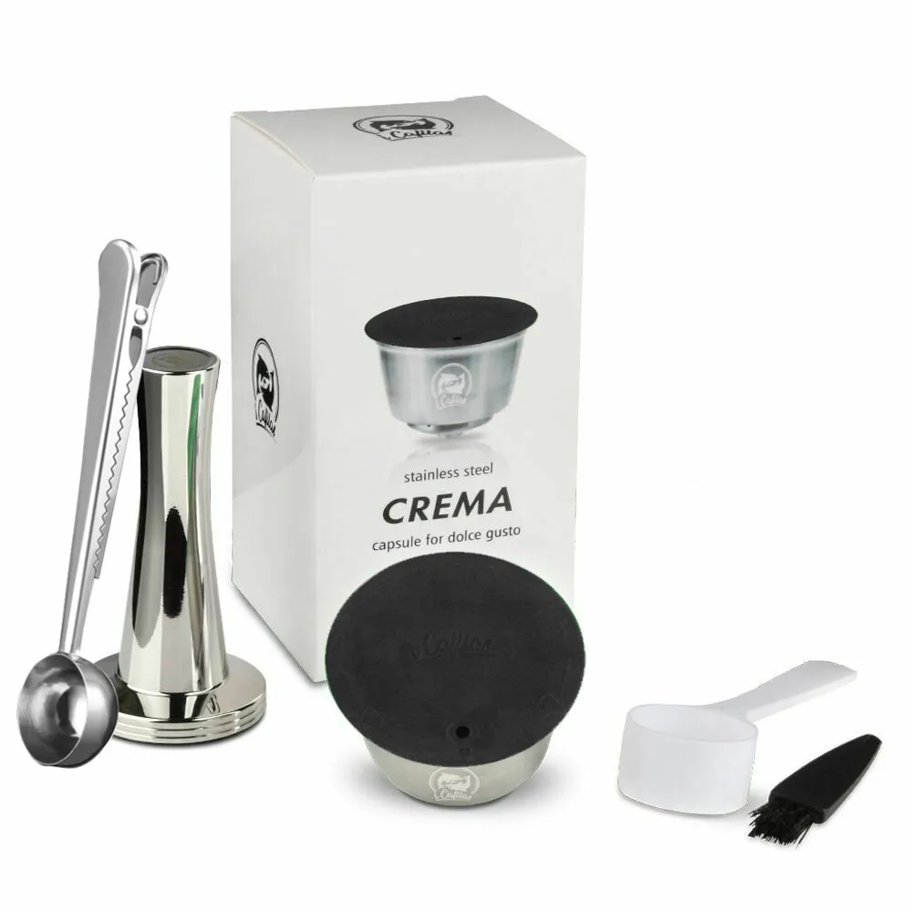 Многоразовые кофейные капсульные капсулы для Nescafe dolcee Gusto Lumio из нержавеющей стали многоразовые кофейные фильтры Crema и молотый тампер - Цвет: As picture