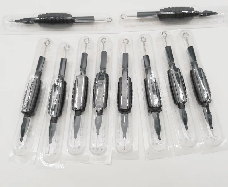 

7RS 19Pcs 19MM Disposable tattoo needles with tubes grips supply Disposable Tattoo Tubes Grips With Needles