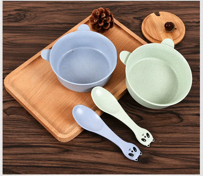 Набор детской посуды в форме милой панды однотонная миска для риса из пшеничной