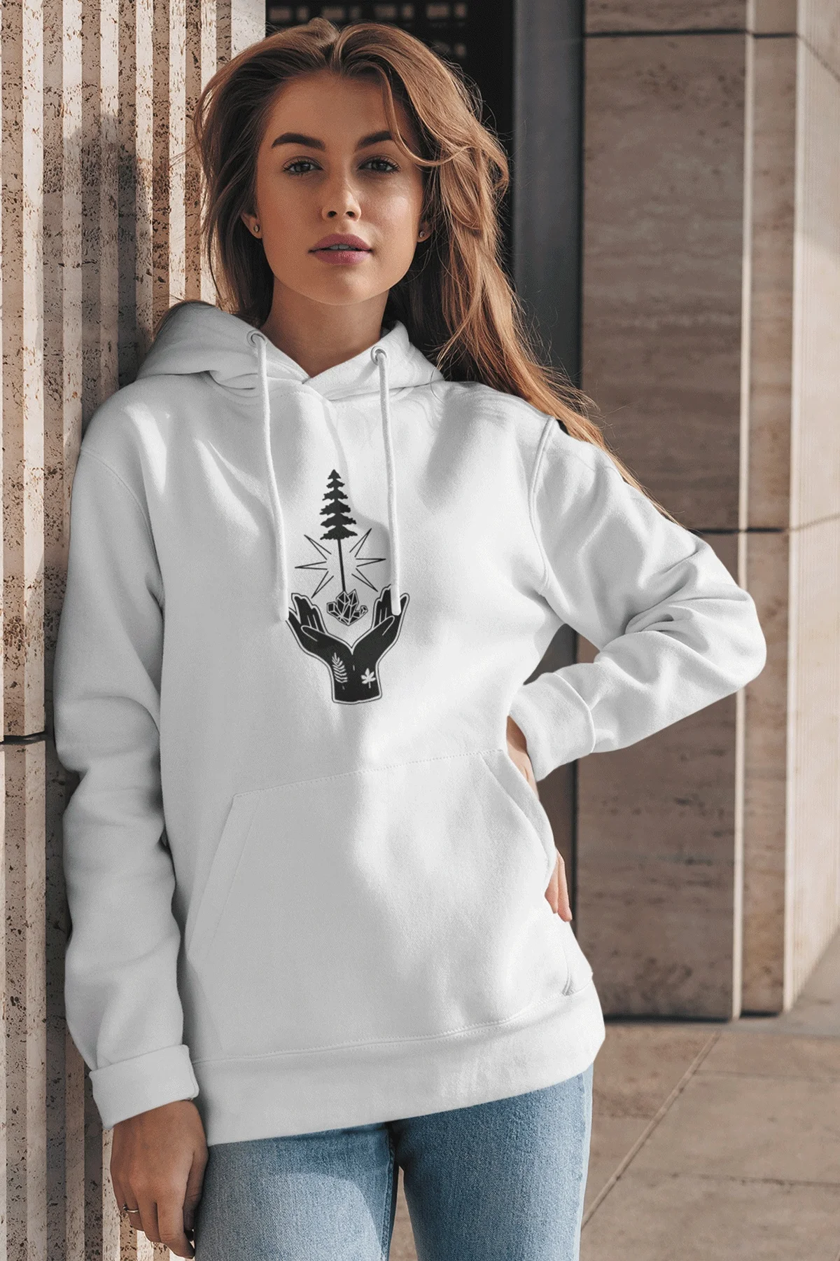 

Hands Women's Hoodie Sweatshirt Hoodie Cotton Cold Protection Thick Sporty Durable Hoodie Trendy Windproof