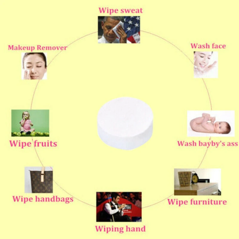 

100Pcs Disposable Compressed Towels Tablet Capsules Washcloth Travel Camping