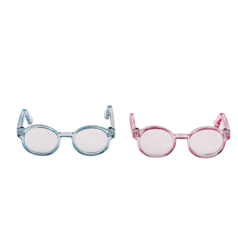 

Plush Doll Glasses Accessory Round Frame Miniature Eyewear Clear Lens Candy Color Eyeglasses Style For Blythe Doll Accessories