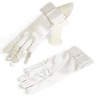 Короткое атласное платье-Ципао в стиле ретро, широкие женские солнцезащитные перчатки из вискозы с ленточным бантом и бисером, для езды на велосипеде и вождения, J31