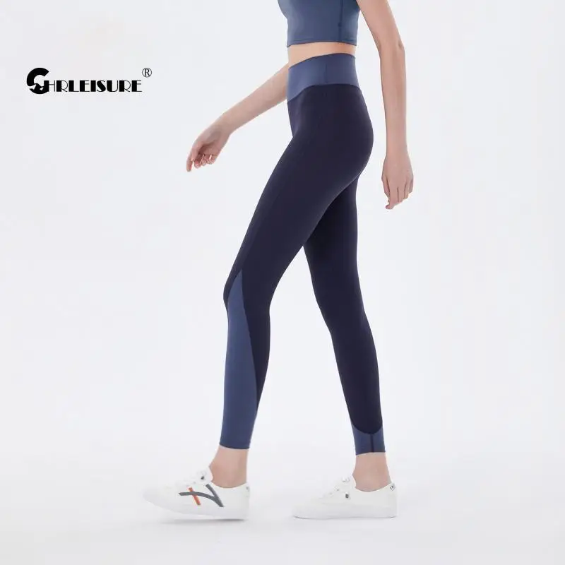 

CHRLEISURE Nudity Sport Leggings Sexy Peach Hip High Waist Hip Lift Contrast Stitching Yoga Pants Tigth Quick Dry Gym Sportswear