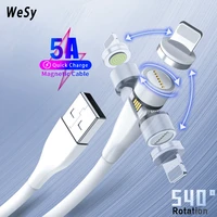 5a 540 rotate magnetic cable fast charging magnet charger micro usb type c cable mobile phone wire cord for iphone huawei xiaomi