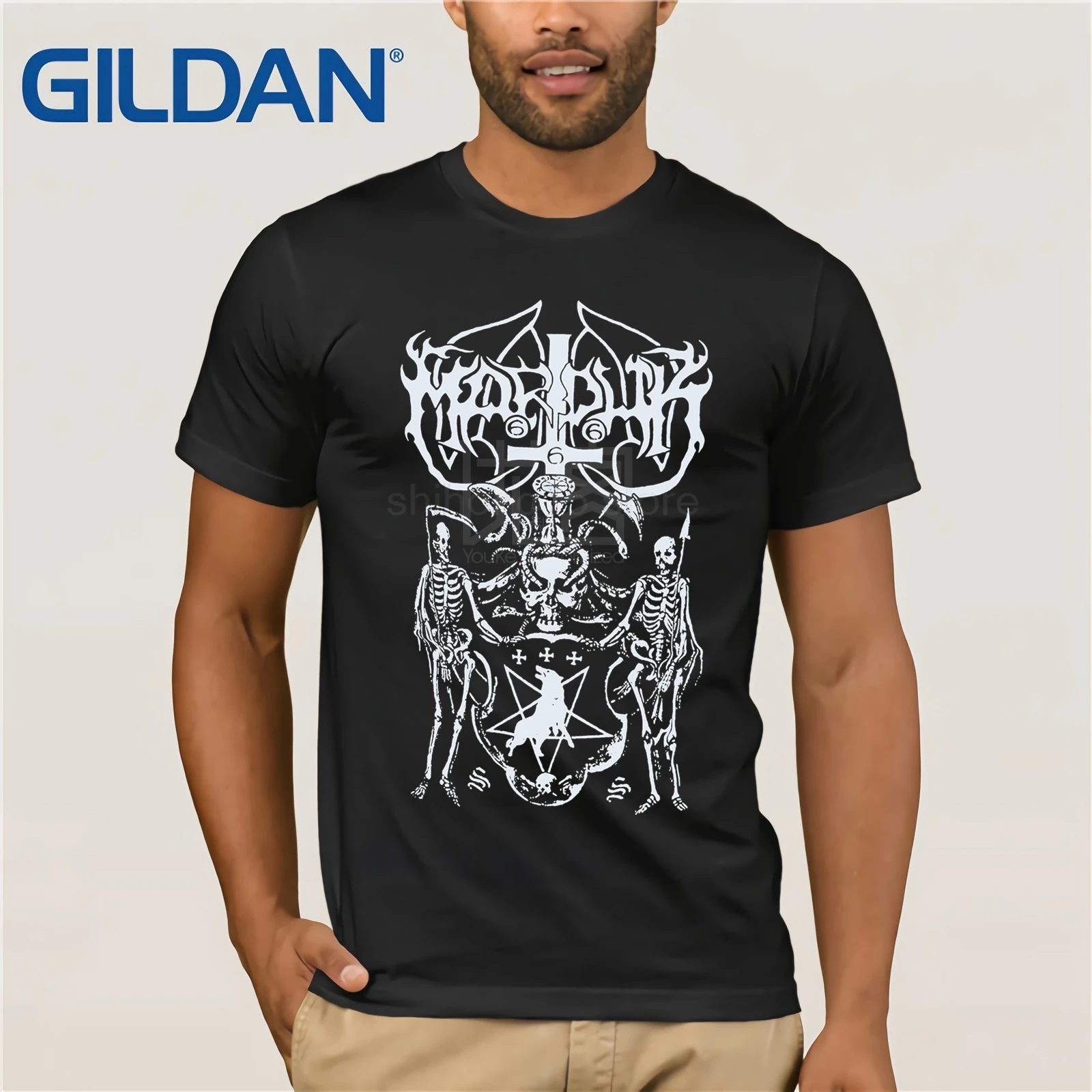 Новинка Мужская черная футболка MARDUK Black Metal Rock Band размеры от S до 3XL 100% хлопок с