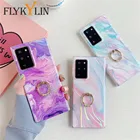 Чехол для Samsung Galaxy S21 S20 FE Note 20 Ultra 9 10 S10 S9 S8 Plus, защитный мягкий чехол с кольцом-держателем и подставкой, роскошный мраморный чехол