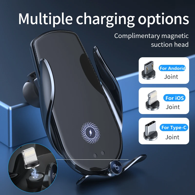 Automatic Clamping 15W Car Wireless Charger Mount  Fast Charging Phone Holder for IPhone 13 12 11 XS XR X 8 Samsung S21 S20