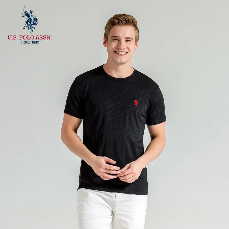США POLO ASSN. Футболка мужская с круглым вырезом быстросохнущая дышащая однотонная