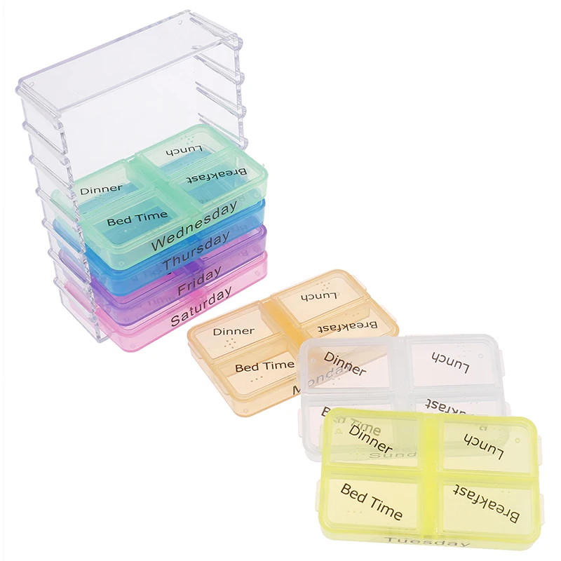 7 дней для лекарств на неделю литейный Ящик Контейнер хранения Организатор