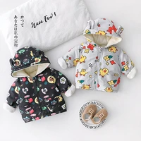 baby boys girls hooded coat winter new warm jackets cute kids girl cartoon thick velvet outerwear 1 7years clothes
