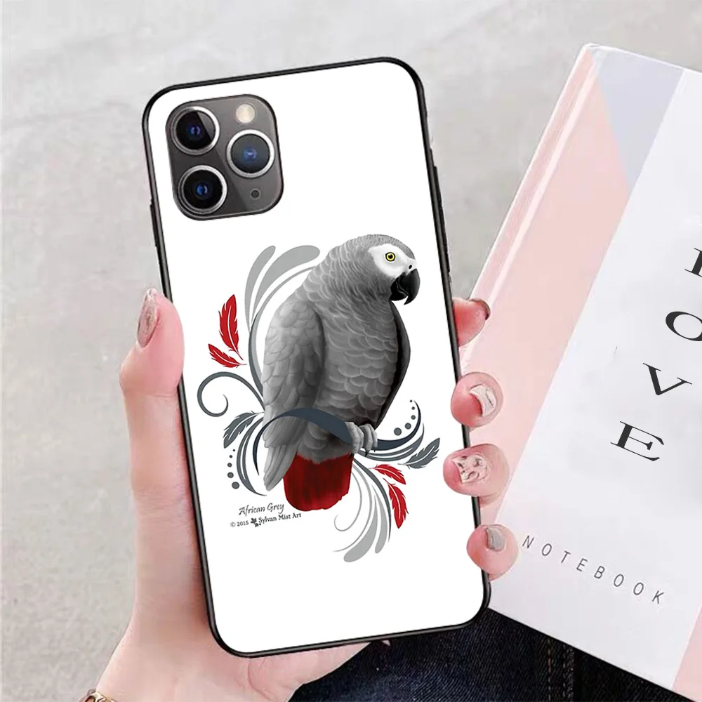 

For iPhone African Grey Parrot Soft TPU Border Apple iPhone Case