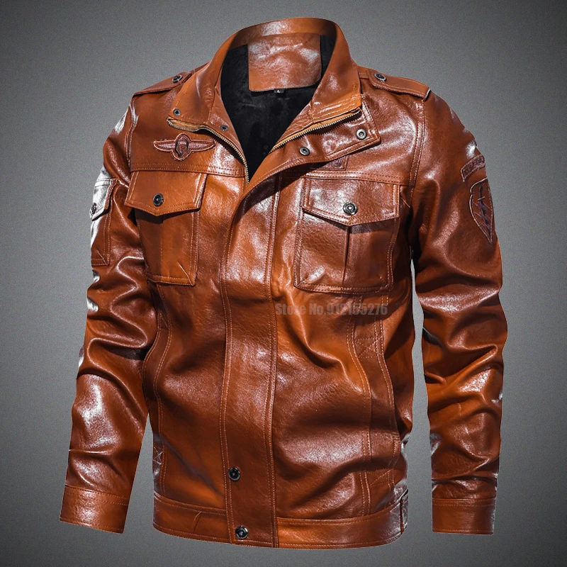 

Флисовая теплая Мужская ветровка зимняя куртка из искусственной кожи, кожаная мужская куртка, Мужская мотоциклетная куртка, оптовая продаж...