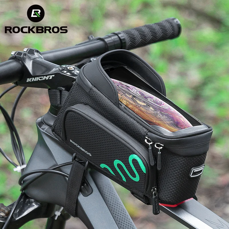 

ROCKBROS Bicycle Frame Bag Cycling Touch Screen Cycling Bag Top Front Tube MTB Road Bike Bag Phone Case Bike Accessories Outdoor
