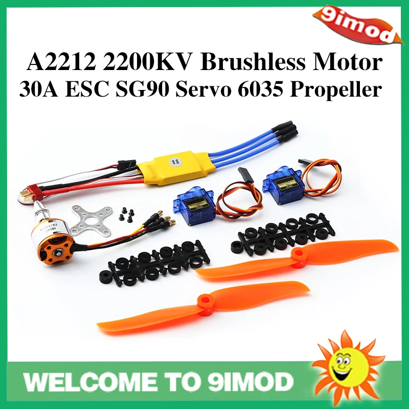 

A2212 2200KV бесщеточный двигатель 30A ESC SG90 9G микро сервопривод 6035 комплект пропеллеров для радиоуправляемого самолета с неподвижным крылом верт...