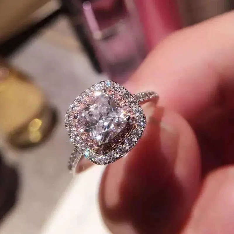 1.2CT квадратный розовый AAAAA синтетический фианит с кубической огранкой женский