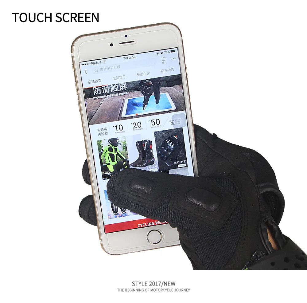 

Men Women Leather Gloves Carbon Fiber Protector Winter Warm Motorcycle Riding Skiing Hiking Hand Protective Sport Gloves MCS-40