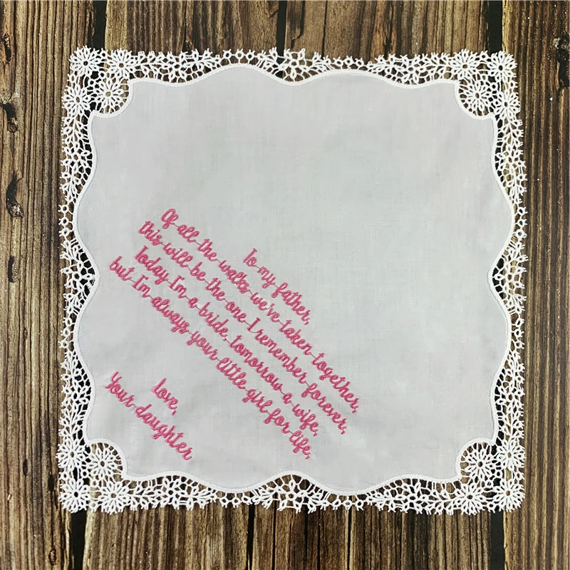 Набор из 12 модных персонализированных свадебных носовых платков 12x12-дюймовые