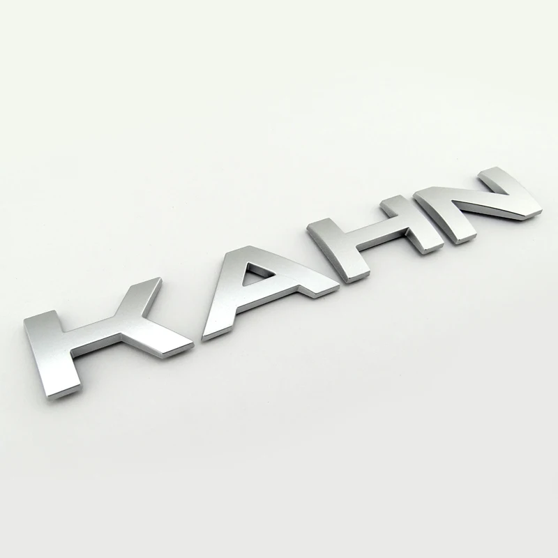 Пластиковый ABS 3D черный хром надпись KAHN значок эмблема наклейка для автомобиля