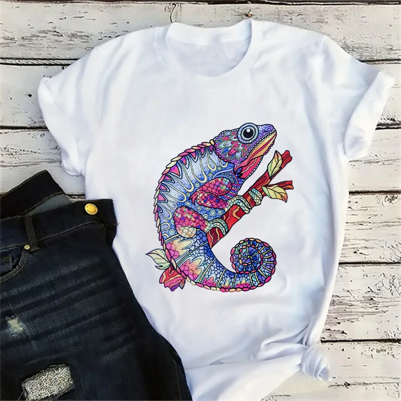 

T shirt Women 2021 Cartoon Animal Printing Clothes Lady Tshirt Cute Summer Trend Casual Fashion Graphic Tops Ladies Tees shirt