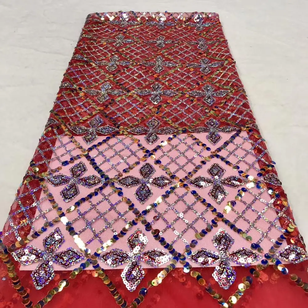 

Madison African Lace Fabric 2020 High Quality Sequence Lace Latest French Tulle Mesh Lace Fabric For Women Sewing Fabric