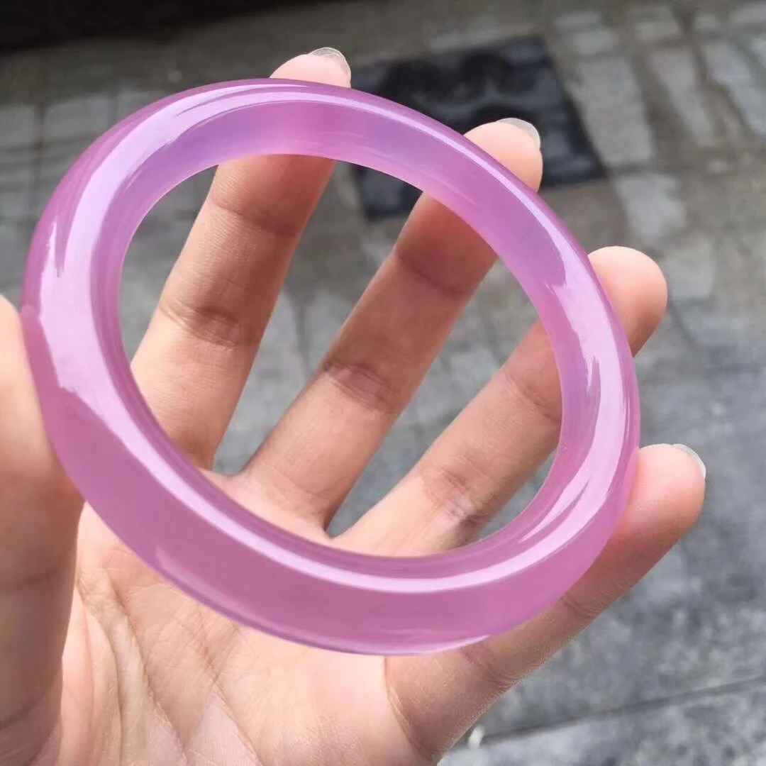 

LETSFUN Natural Pink Jade Women Bangle Bracelet Jewelry Gems Accessories Gifts Wholesale