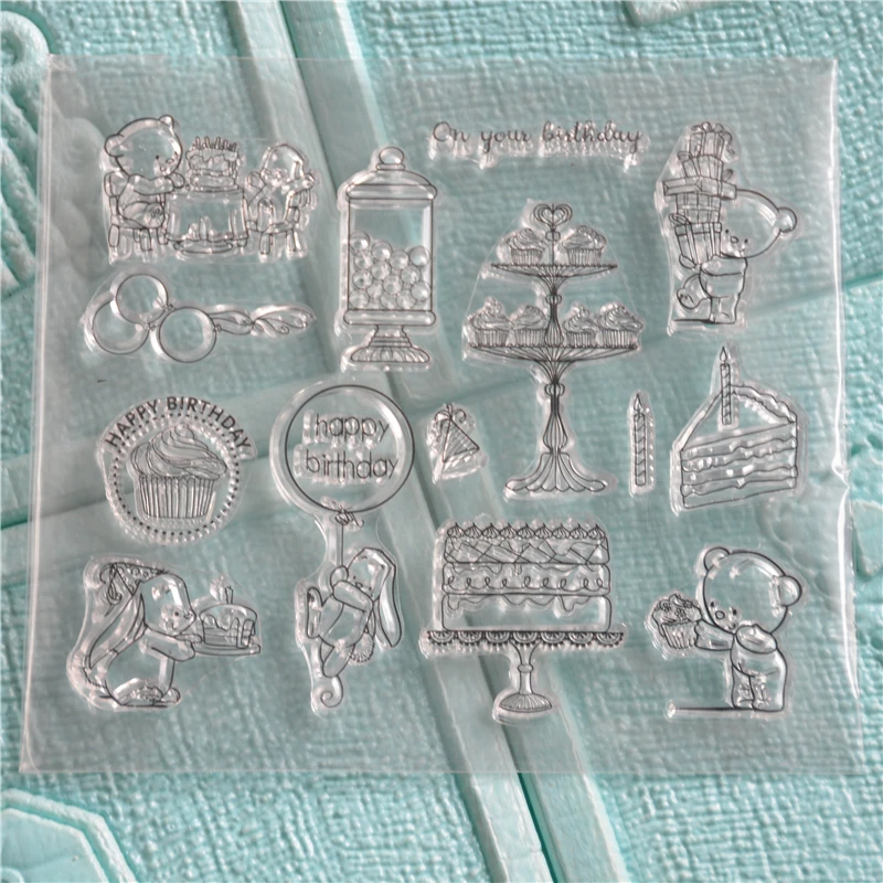 Прозрачный силиконовый штамп на день рождения печать для сделай сам скрапбукинг