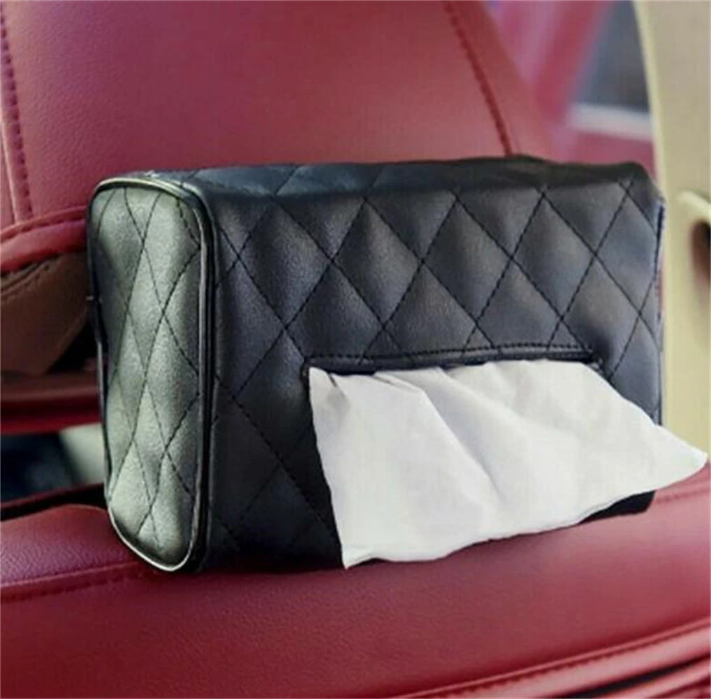 

Car Portable Tissue Box Hanging Paper Holder Visor Seat Back Napkins Holder