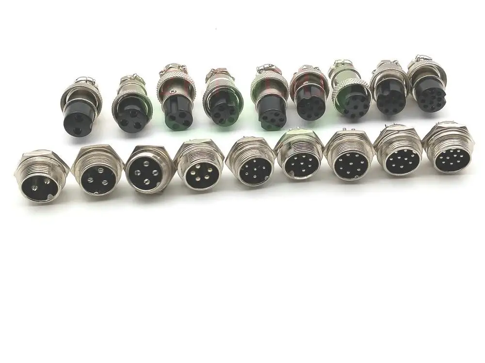 

10set GX16 2pin 3pin 4Pin 5pin 6pin 7pin 8Pin 9pin 10pin16mm Audio Chassis Mount Connector New