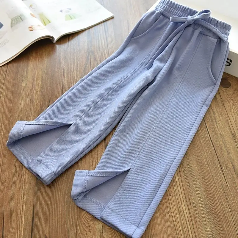 

Girls Pants Boot Cut Children Pants Kids Pants Trousers Cotton Pure Color Teenage Girls Clothing 3 -12years