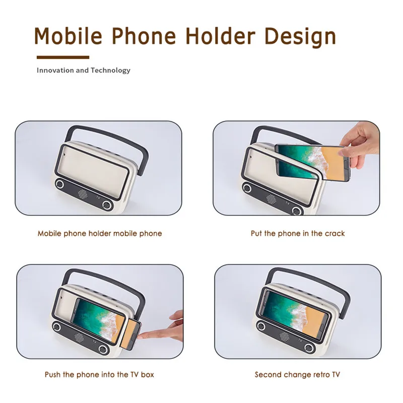 Ретро Мини Bluetooth колонка мобильный телефон фильмы ТВ держатель музыкальный плеер