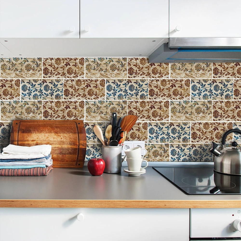 Королевский гранж цветочные настенные стикеры в стиле ретро маслостойкие