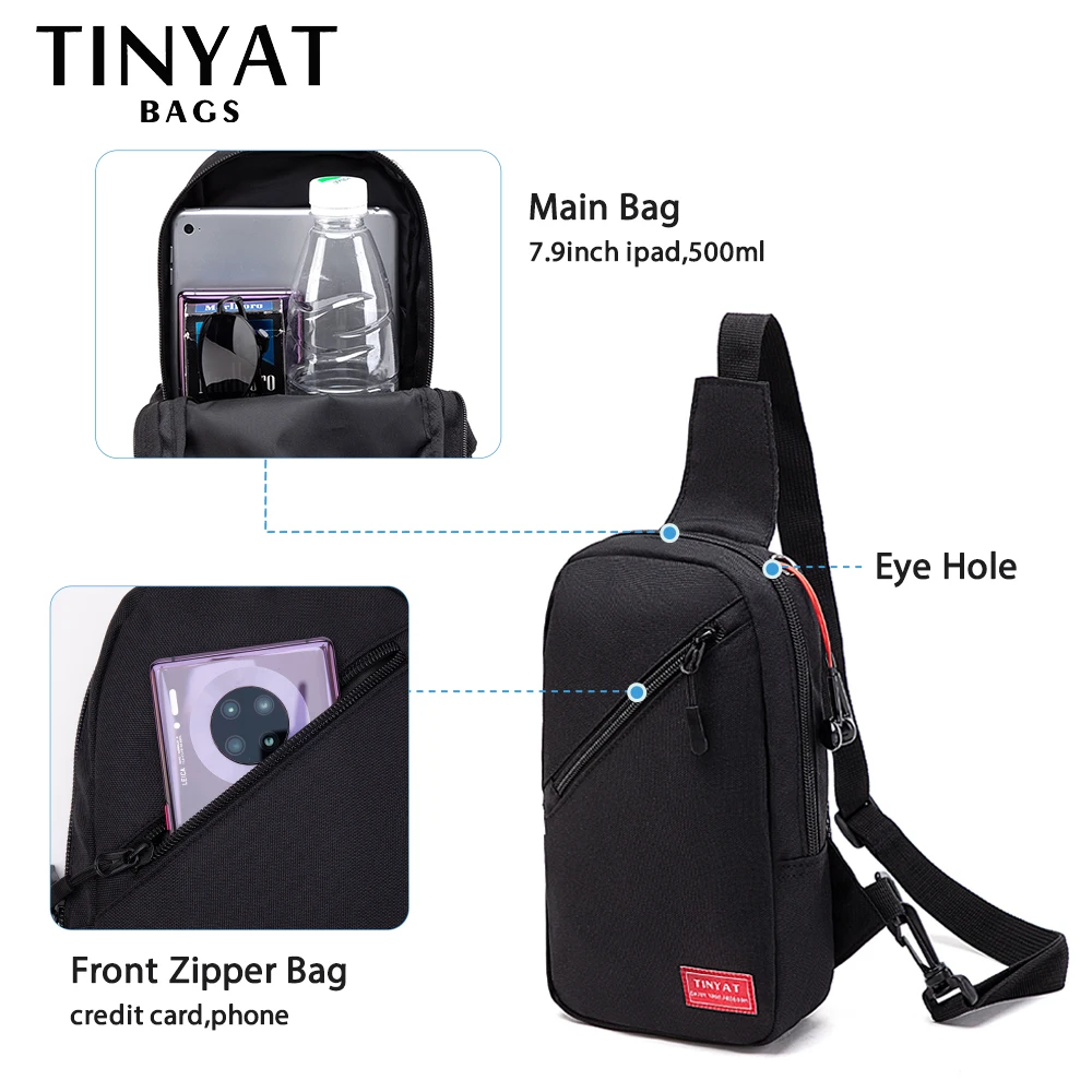 Men's Breast Package Students Outdoor Sports and Casual Bag Canvas Water-Resistant and Wear-Resistant Bag Backpack