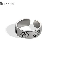 qeenkiss rg6463 fine jewelry%c2%a0wholesale%c2%a0fashion%c2%a0%c2%a0woman%c2%a0girl%c2%a0birthday%c2%a0wedding gift retro skeleton 925 sterling silver open ring