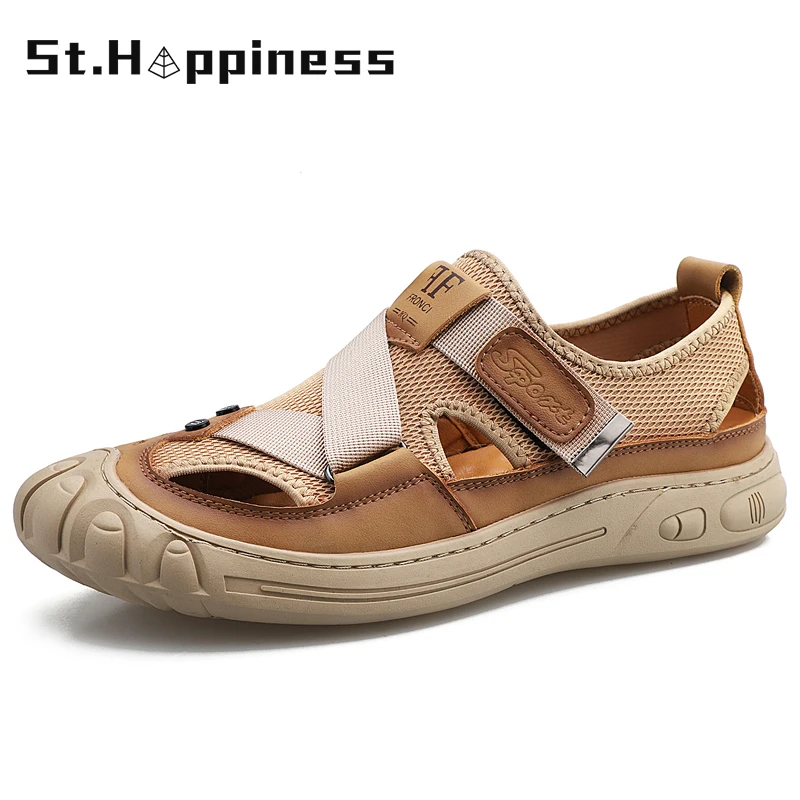 

2021 New Summer Men's Mesh Sandals Fashion Breathable Lightweight Beach Sandals Outdoor Non-slip Soft Wading Shoes Big Size 48