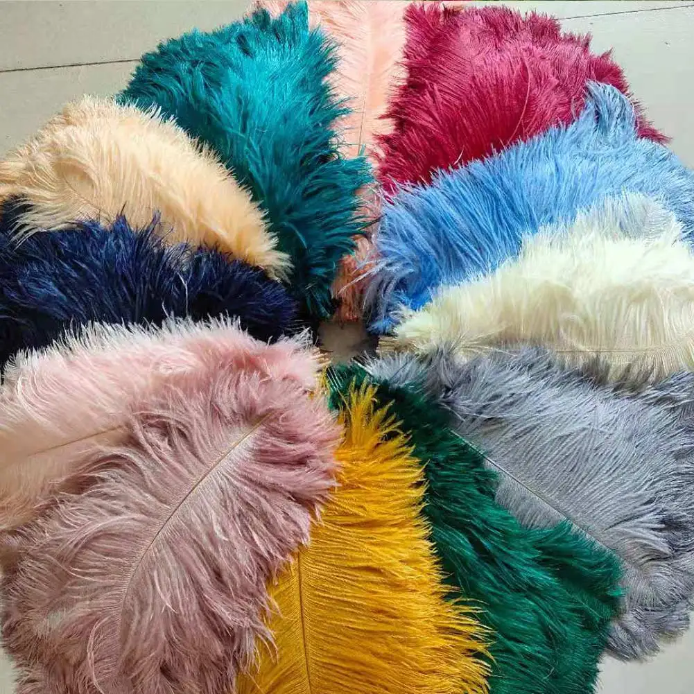 Wholesale 100Pcs/Lot Natural White Ostrich Feathers For Crafts 15-35CM Carnival Costumes Party Home Wedding Decorations Plumes