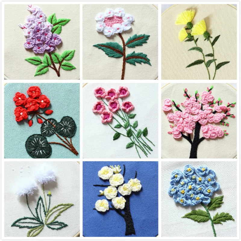 Креативный Набор для вышивки сделай сам с обручем начинающих узор печать вышивка