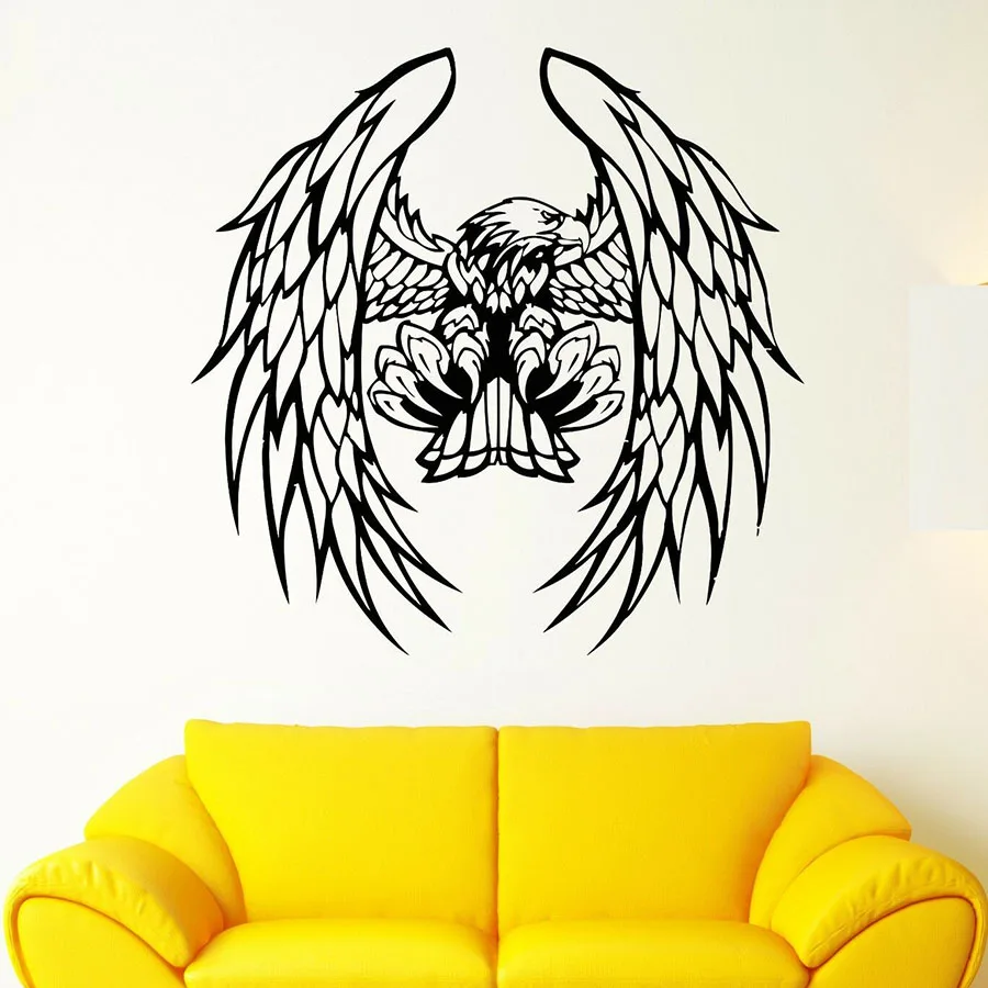 

Wall Decal Bird Feathers Wings Predator Claws Eagle Beak Vinyl Wall Sticker Cool Style Bedroom Man Cave Home Decoration S1174