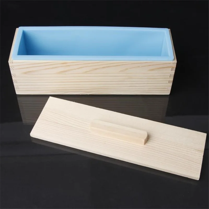 

1200g Rectangular Silicone Soap Mold With Wood Cover Handmade Soap Kits DIY Tool
