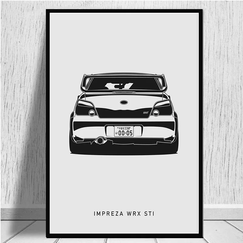 Постер на автомобиль в черно-белую машину 80-х годов AE86 S1 спортивный пикап