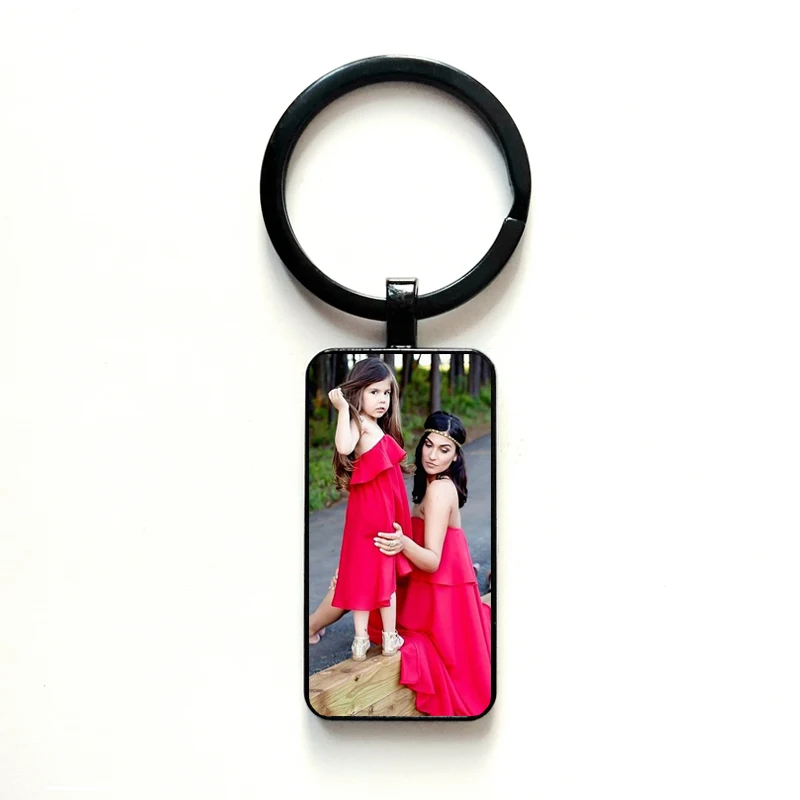 

Личный заказ, персонализированный фотобрелок, прямоугольный брелок для родителей и детей, подарок на годовщину для друга