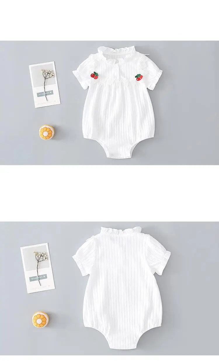 Боди для новорожденного младенца маленькой девочки хлопок цвет белый милый с
