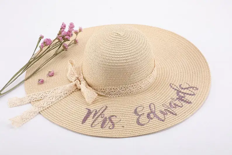 Персонализированный с монограммой флоппи женская шляпа от солнца текстовый