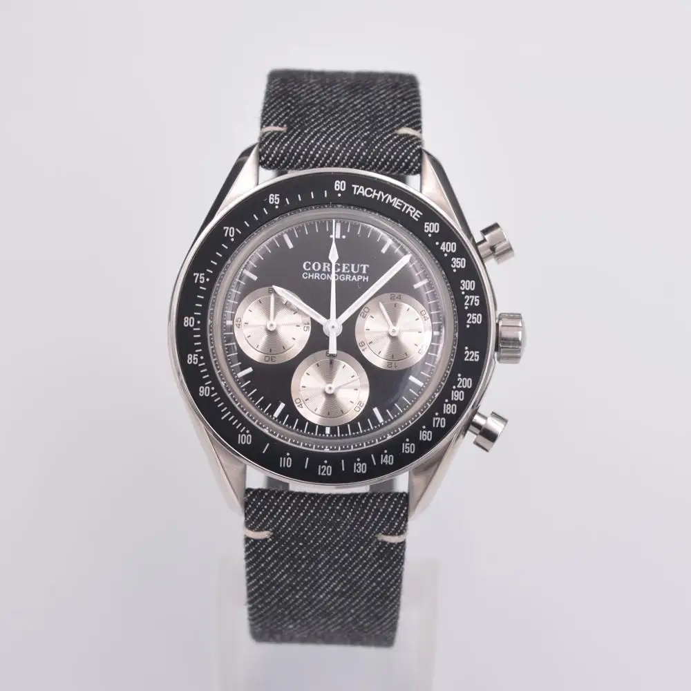 2020 corgeut Mens Watches Top Brand Luxury Men's Military Sports clock 24 hours full chronograph Multifunction Quartz Wristwatch