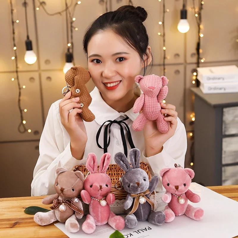 15 см Новый жемчужный плюшевый мишка Кролик Слон Единорог плюшевая Подвеска