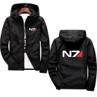 Куртка N7 Мужская однотонная на молнии, повседневная спортивная одежда в стиле хип-хоп, с принтом логотипа на заказ, кофта с капюшоном, весна