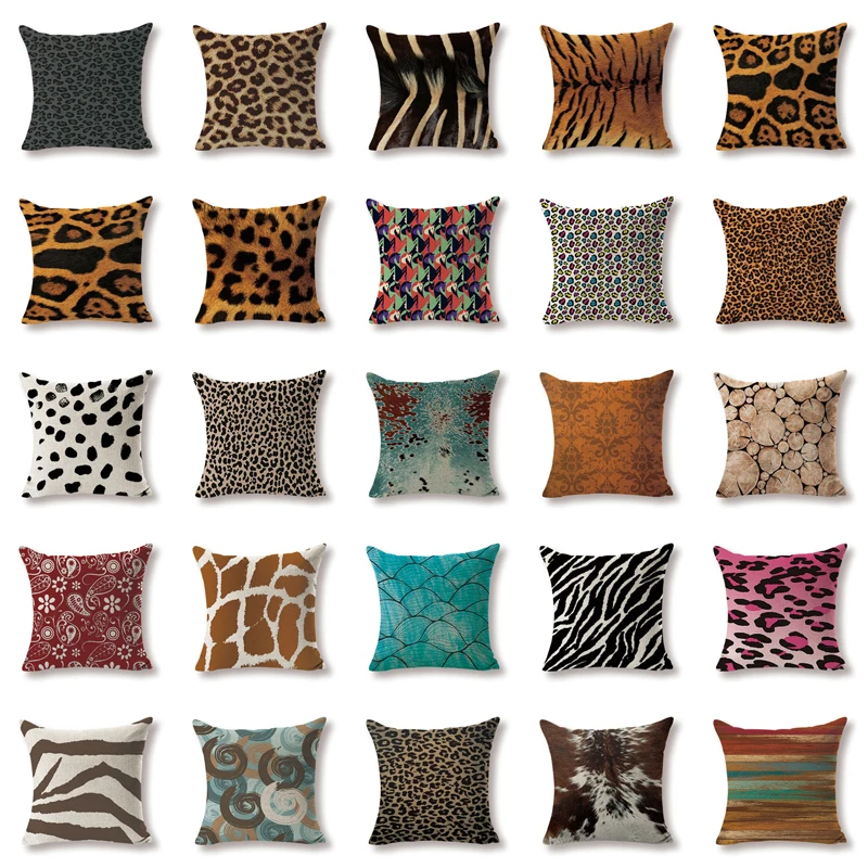 Искусственная Подушка чехол с леопардовым рисунком декоративная подушка из