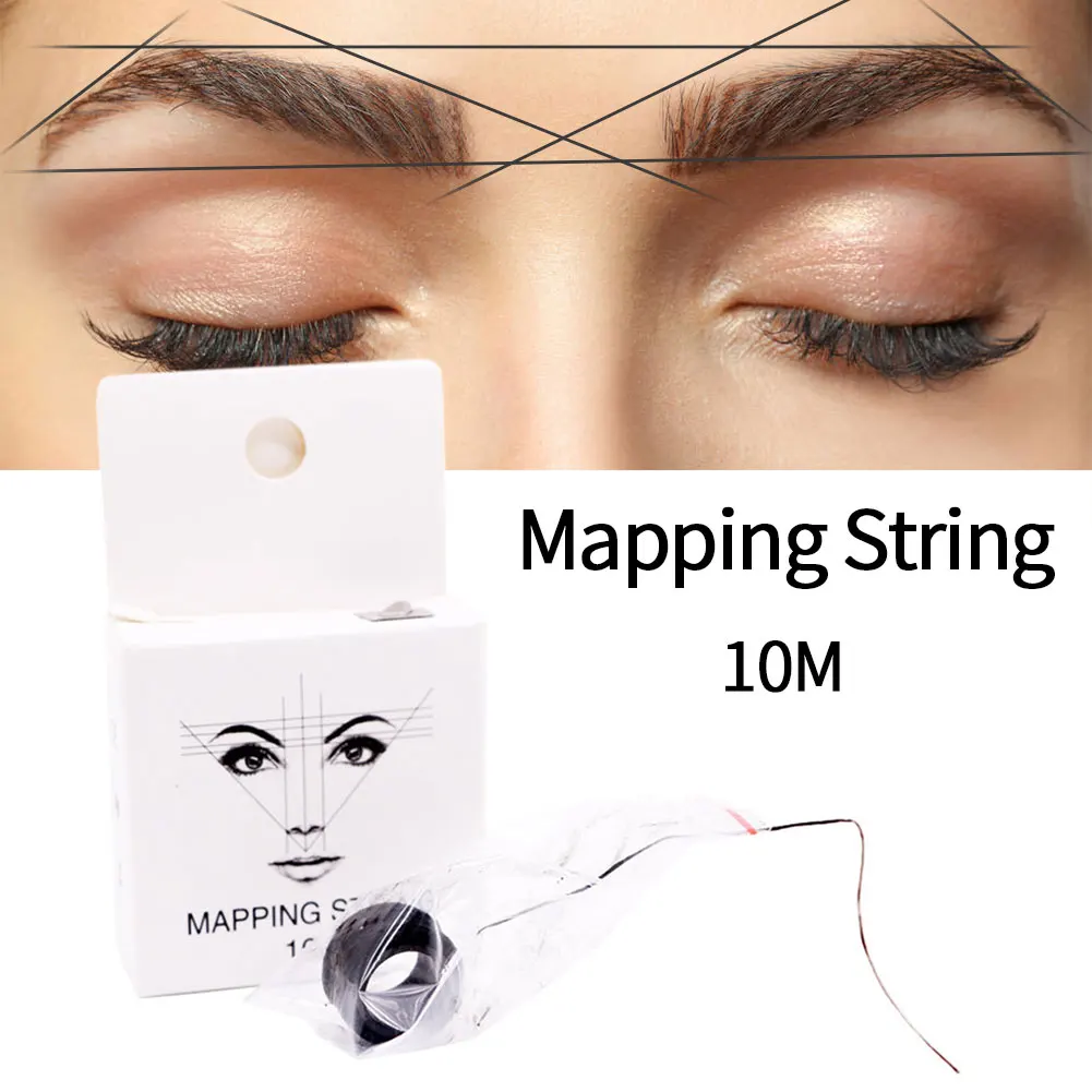 10m 2pcs Pre Inked Mapping String Brows Point Line Tool Measuring Portable Tattoo Supplies Eyebrow Marker Permanent Positioning | Красота и