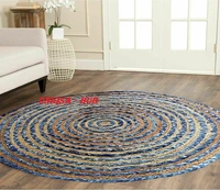 living room decoration rug jute and denim handmade reversible room area rug modern carpet rug living rug